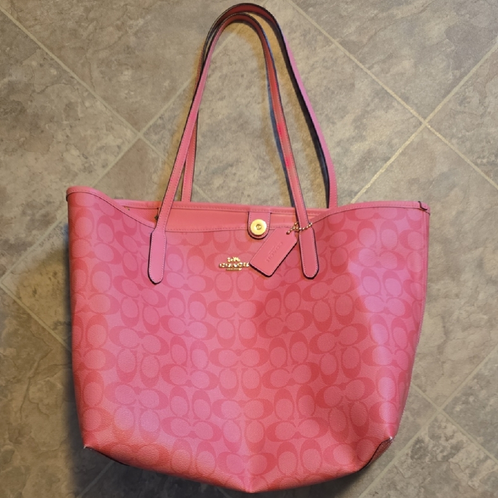 Coach Pink Monogram Tote